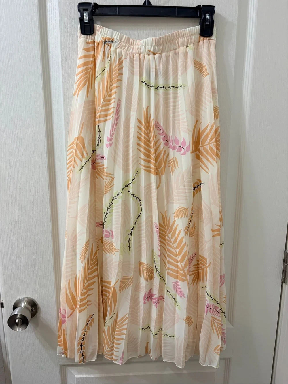 Roolee Warmer Days Pleated Floral Midi Skirt Small
